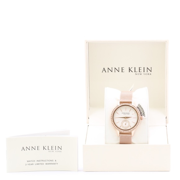 Anne Klein Accessories - Anne Klein Womens Rose Gold Mesh Watch Crystal New